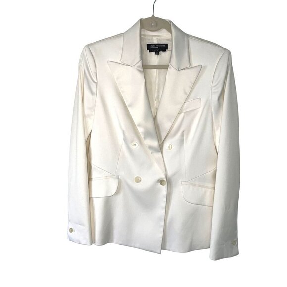 Jones New York Collection Suit Jacket Womens Size 10 Double Breasted White - Picture 1 of 12